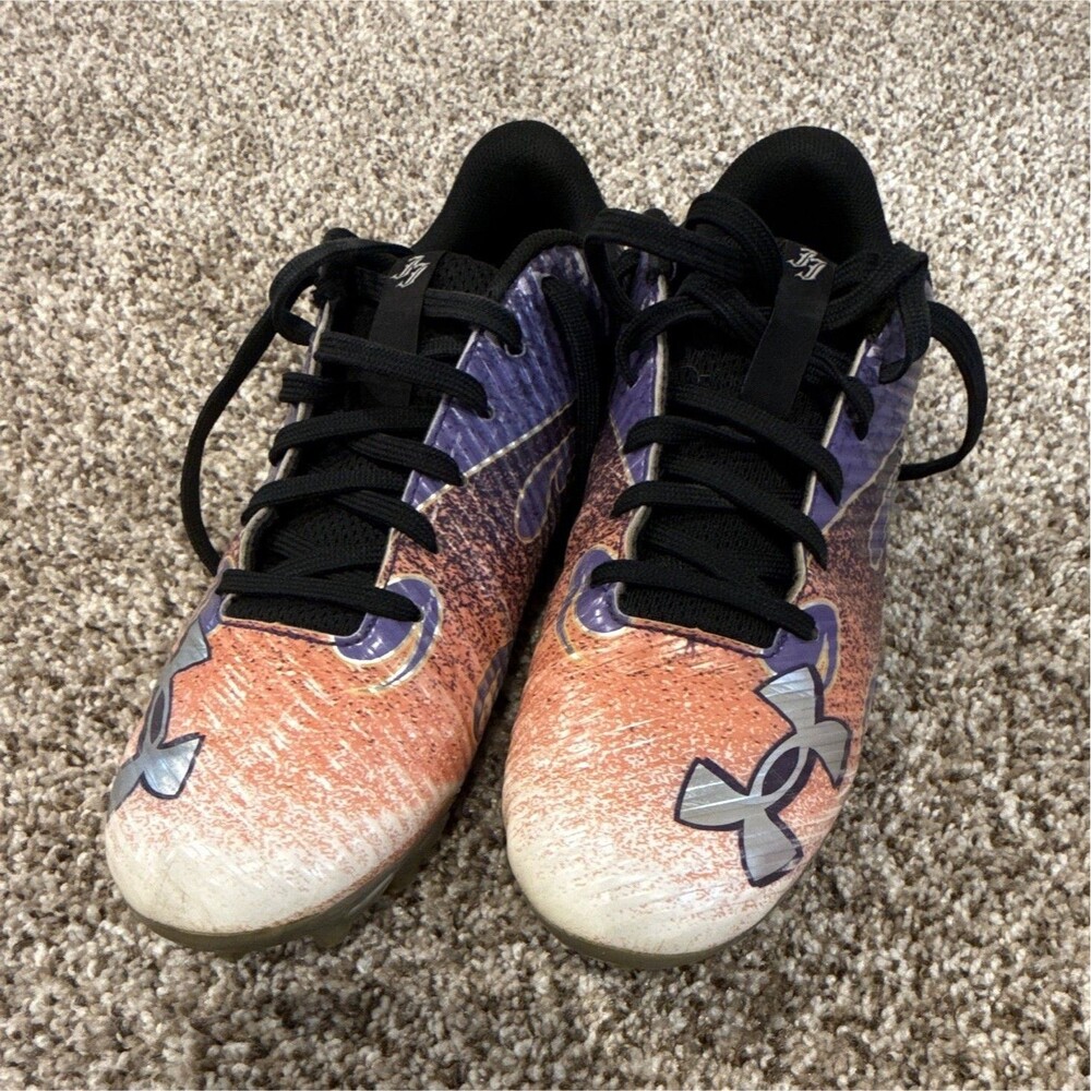 Under Armour Youth Football Cleats Multi-Color Low-Top Lace-Up Size 5Y